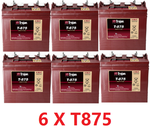 Trojan a Set of T875 X 6   8V 170AH Deep Cycle Battery