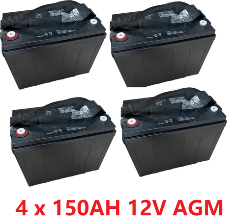 NPM150-12 x 4  150AH 12Volts AGM Deep Cycle Golf Cart  Battery