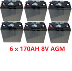 NPM170-8 170AH 8Volts x 6 (set of 48V)AGM Deep Cycle Golf Cart  Battery
