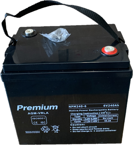 NPM240-6 240AH6V Motive power AGM deep cycle battery