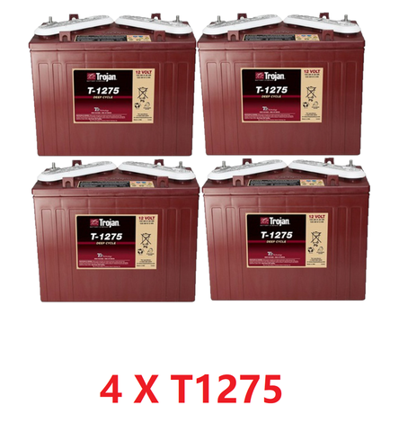 Trojan a Set of T1275 X 4  12V 150AH Deep Cycle Battery